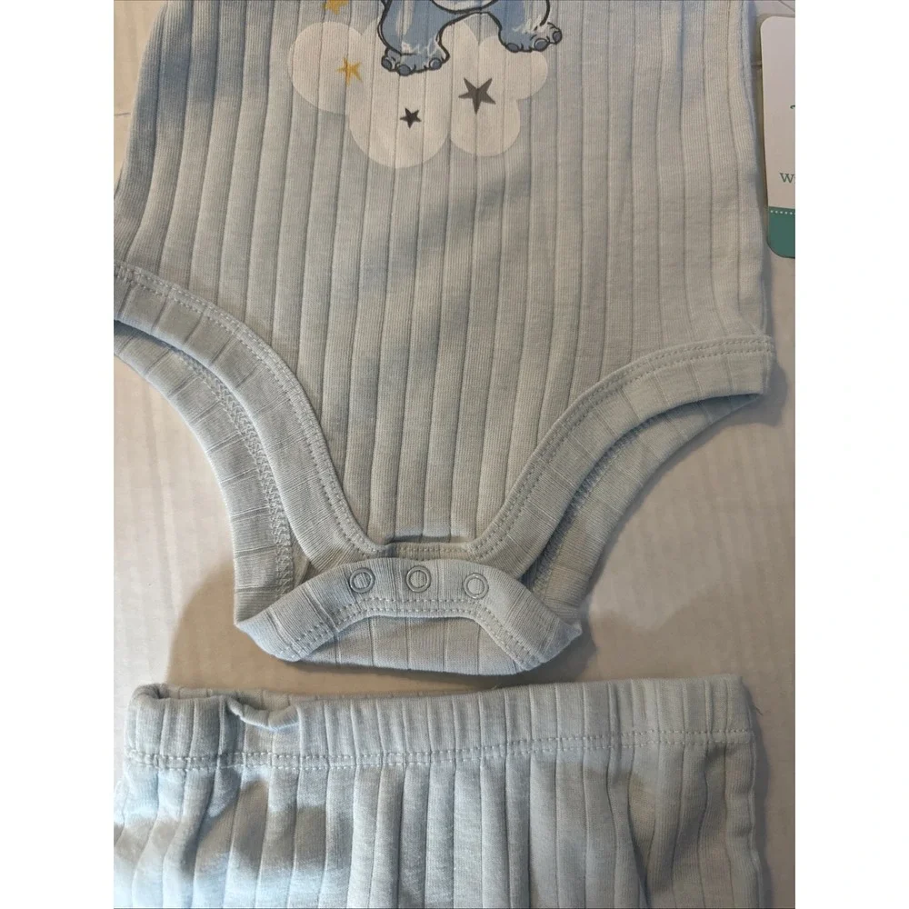Disney Baby Size 4pc Stitch Outfit Set Sleeper 6-9 Months